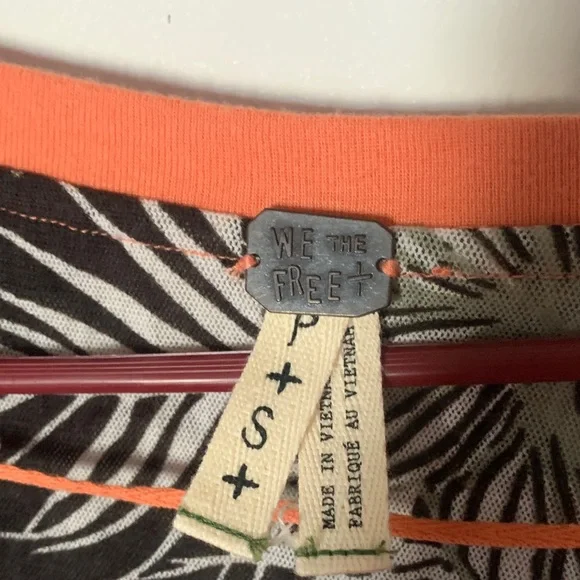 We The Free Black and Orange Tropical Blouse - Picture 2 of 4